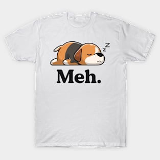 Meh Lazy Beagle Mama Mom Hound Dog Lover Monday Nope T-Shirt